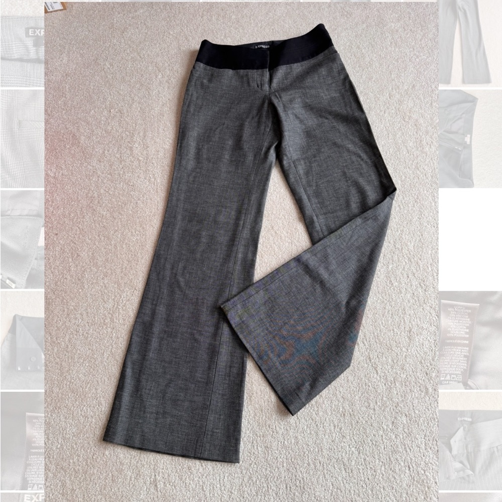 Express Charcoal Wide-Leg Pants